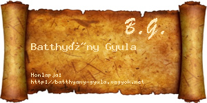 Batthyány Gyula névjegykártya