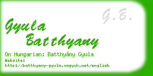 gyula batthyany business card